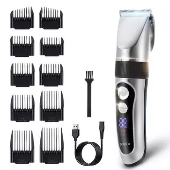 GERCEO Hair Hair Electric Hair For IPX7 USB Большой 5-уровневый циферблат для эргономичного японского языка Инструкция Подарок на день рождения [Новый дизайн] Машинка для стрижки, мужская