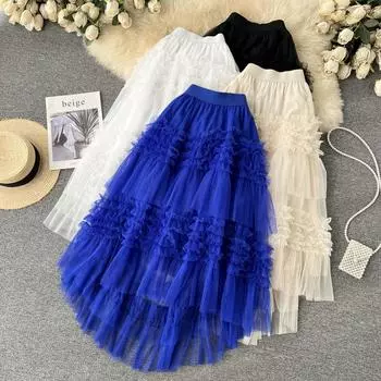 Геримпельде Шиммель Рэнд, Эластичный Тайль, Данн, Мидделланж Эн Ланге Гарен Рок, Враувен Буитенландсе Стиль, veelzijdige Hoge Taille Rok