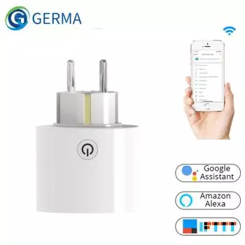Germa Wi-Fi умная розетка, стандарт ЕС, монитор мощности, функция синхронизации, работа с дистанционным управлением с Alexa и Google Home EU Plug