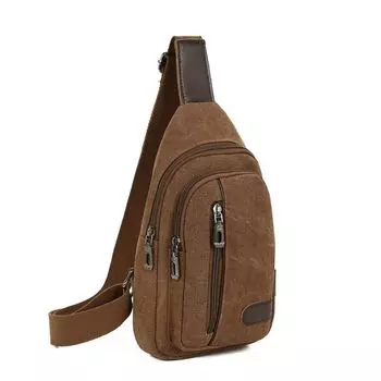 German Bag 2025 New Men s Chest Bag Canvas Bag Messenger Bag Men s Bag Shoulder Bag Small Backpack Casual Waist Bag Coffee
