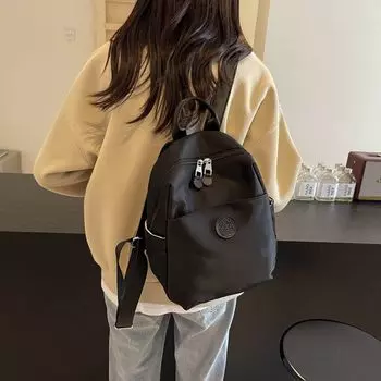 German High-Grade Small Backpack New All-Matching Women Bag Commuter Travel Small Backpack Casual Fashion Baby Mom Black