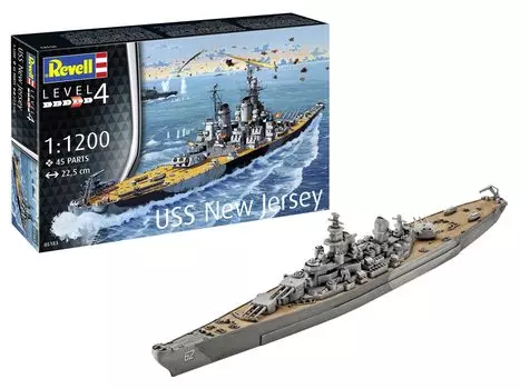German level American USS New Jersey plastic model 05183 1/1200