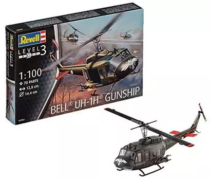 German level Bell gunship plastic model 1/100 UH-1H