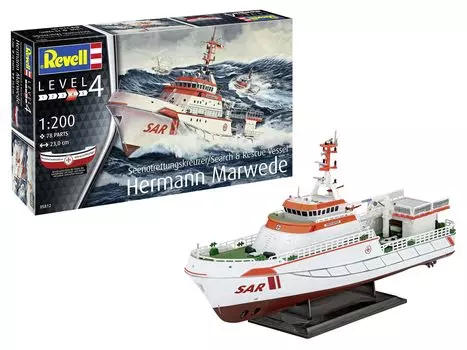 German level DGzRS Hermann Melbede rescue boat plastic model 1/200