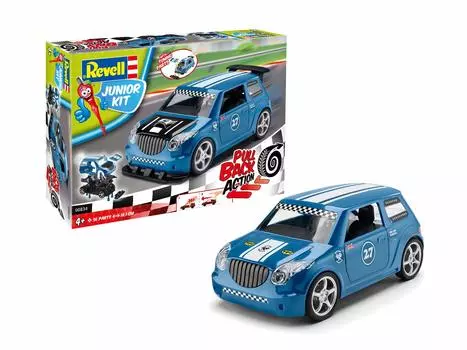 German Level Junior Kit Series Pull Back Rally Car Blue Color Coded Plastic Model 00834 1/20 синий