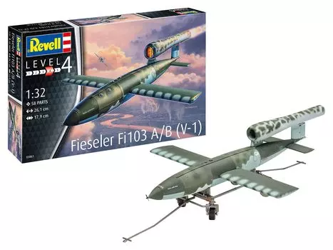 German Level Luftwaffe Fiesela Fi103 Plastic Model 03861 1/32 V-1