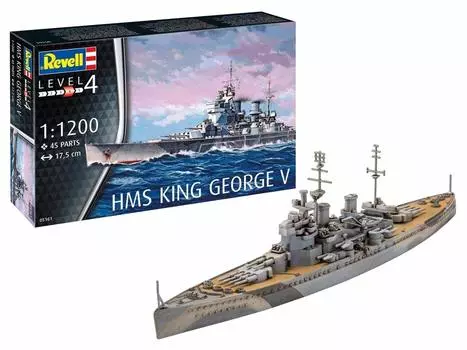 German Level Royal Navy HMS King George V Plastic Model 05161 1/1200