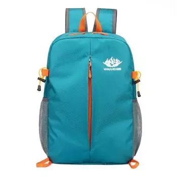 German Outdoor Backpack Travel Backpack Sports Hiking Backpack Waterproof Ultra-Light Folding Skin Bag Men s and Women s Schoolbag Lake Blue