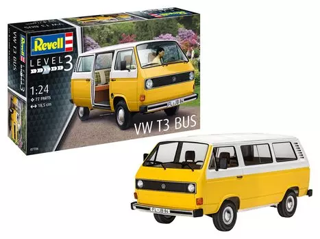 German Revell scale VW T3 Microbus plastic model kit molded in color 1/25 07706,