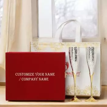 German Silver Wine Glass/Winee Goblet Set of 2 Pieces Glass | Velvet Box & Carry Bag