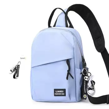 German Simple Small Backpack All-Match Messenger Bag Men s Casual Men s Sports Chest Bag Women Large Capacity Student Shoulder Bag Blue [medium]-send [pendant]]
