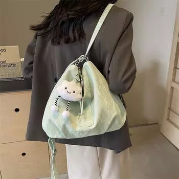 German Travel Backpack Women 2025 New Trendy Fashion Shoulder Bag Large Capacity Multi-Purpose Shoulder Bucket Bag Backpack Green [send pendant]]