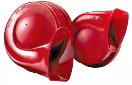 Германия HELLA RED TWIN TONE HORN SET Snail Type 3FH007 424-811 [Товар] красный