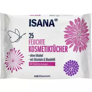 Германия Rothman ISANA Moisture Cosmetic Очищающие салфетки 25 шт.