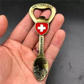 Германия, Швейцария, Италия, Франция, магнит на холодильник, простой металлический магнитный архитектурный пейзаж, 3D креативные наклейки на холодильник