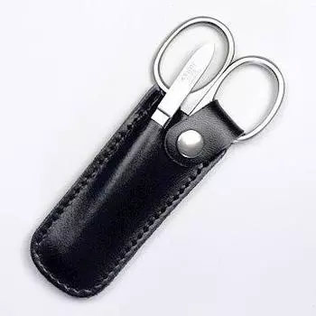 Germany AXiON grooming set eyebrow scissors in genuine leather case Solingen, 2-piece (regular + ultra-fine tweezers) #slg008997fba