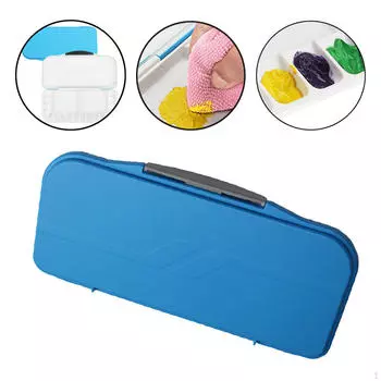 Герметичная акварельная палитра, складной лоток для краски, многофункциональная коробка с 18 лунками синий