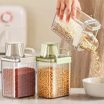 Герметичная банка большой емкости для хранения хлопьев, влагостойкий кухонный контейнер для риса, кофейных зерен, ведро для хранения закусок и зерен