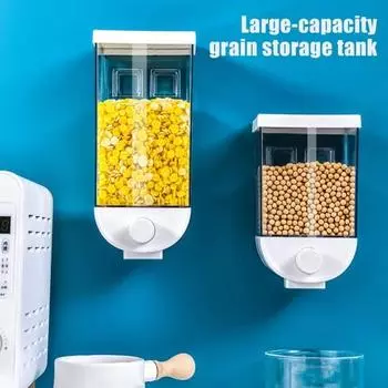 Герметичная банка для хранения хлопьев, герметичный контейнер для настенного монтажа, большая емкость, органайзер для хлопьев и кофейных зерен пищевого класса M