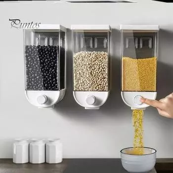 Герметичная банка для хранения хлопьев, герметичный контейнер для настенного монтажа, большая емкость, органайзер для хлопьев и кофейных зерен пищевого класса M