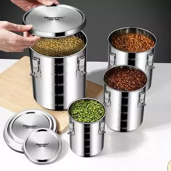 Герметичная банка из нержавеющей стали 304. Контейнер для хранения на кухне. Банка для хранения чая, кофе, сахара. Герметичная банка для хранения продуктов.