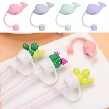 Герметичная, брызгозащищенная силиконовая трубочка-заглушка для стакана, аксессуары для мультяшных заглушек, крышка для питья от пыли 01