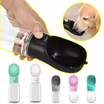 Герметичная бутылка для воды для собак, для маленьких, средних и больших собак, кошек, для путешествий, портативная, для щенков, для улицы, для питья, для чихуахуа, лабрадоров, для домашних животных 300ml белый
