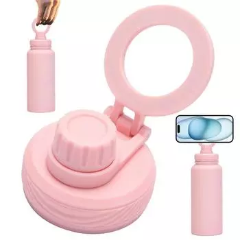 Герметичная изолированная крышка для бутылки с магнитной подставкой для мобильного телефона, вакуумная крышка для питьевой бутылки, двухслойная вакуумная крышка для MagSafe чёрный