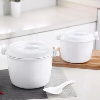 Герметичная коробка для обеда Bento, устойчивая к высоким и низким температурам, практичная портативная вегетарианская посуда, горшок L белый