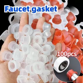 Герметичная прокладка для крана, клапан, труба с резьбой, силиконовая шайба, уплотнительное кольцо для сантехнической заглушки, предотвращает утечку 10PCS-Mixed color