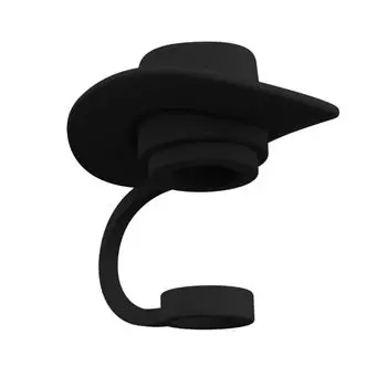 Герметичная соломенная пробка, силиконовая пылезащитная крышка, милый соломенный топпер, аксессуары для чашек 1Pcs чёрный