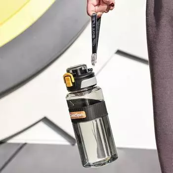 Герметичная спортивная бутылка для воды на 800 мл с ручкой-сепаратором для чая, нескользящая бутылка для напитков большой емкости, съемный фильтр, дорожная кружка для бега в походе 800ML зелёный