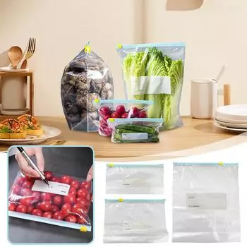 Герметичная сумка для хранения свежих продуктов, сумка для хранения в холодильнике с морозильной камерой на молнии для пищевых продуктов One Size
