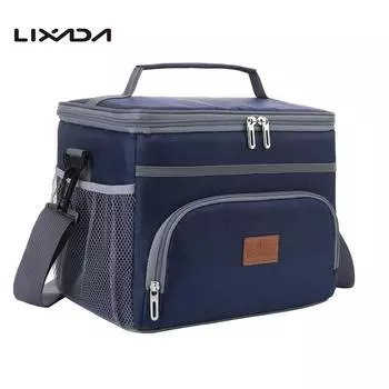 Герметичная сумка для обеда большой вместимости, 16 л, термостойкая, большая, прохладная и теплая изолированная упаковка для пикника на открытом воздухе синий
