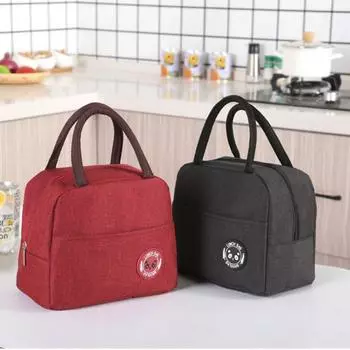 Герметичная термоизолированная сумка с ручкой из ткани Оксфорд, устойчивая к разрыву сумка для обеда для ресторана розы красного