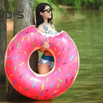 Герметичное кольцо для плавания, надувное практичное летнее кольцо для плавания в воде 90 cm розовый