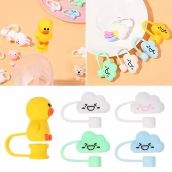 Герметичные брызгозащищенные аксессуары для чашек, мультяшные заглушки, силиконовая соломенная заглушка, пылезащитный колпачок для питья 3