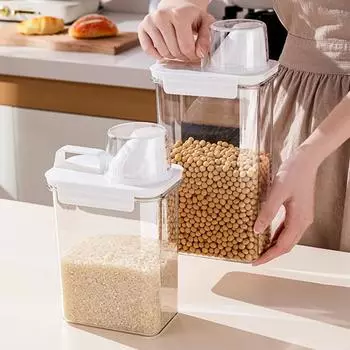 Герметичные четкие зерновые баки многоцелевые бутылки большой емкости для зерна 1100ml