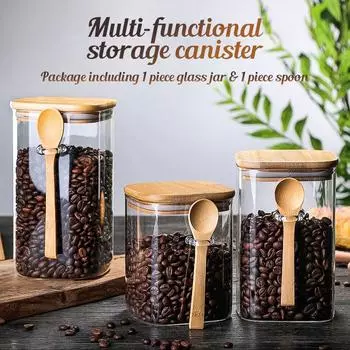 Герметичные контейнеры для хранения пищевых продуктов, стеклянная банка с крышкой, герметичный контейнер, банки для сахара, чая, кофе, кухонная бутылка для приправ 10x15 1000ml