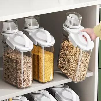 Герметичные контейнеры для хранения продуктов питания, дозатор зерновых, контейнер для хранения зерновых, ящик для хранения, дозатор риса, дозатор зерна, кухонный органайзер CHINA