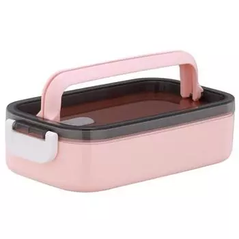 Герметичные ланч-боксы со съемным разделителем из АБС-пластика, бытовой контейнер для еды для кухни Single Layer розовый