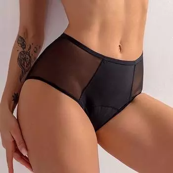 Герметичные менструальные трусики, женское нижнее белье, физиологические брюки на талии L чёрный