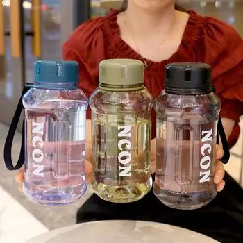 Герметичные пластиковые стаканчики объемом 1,1 литра, большие космические стаканчики, летние бутылки для воды, для занятий спортом на открытом воздухе чёрный