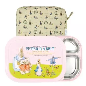 Герметичный функциональный безопасный ланч-бокс с двойной пластиной из нержавеющей стали + карманный набор, розовый, популярные корейские товары по уходу за детьми