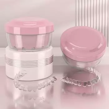 Герметичный футляр для зубных протезов, удобное решение для хранения, дорожное решение, портативный экологически чистый ящик для хранения зубных протезов зелёный