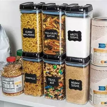 Герметичный контейнер для хранения пищевых продуктов, набор из 6 предметов, пластиковый контейнер для пищевых продуктов, кухонная герметичная банка для хранения мультизерновых продуктов, банки для сыпучих круп