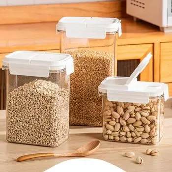 Герметичный контейнер для хранения пищевых продуктов, пищевой класс, не содержит бисфенола А, герметичный штабелируемый дизайн, прозрачная банка для хранения сухих продуктов с зерном S