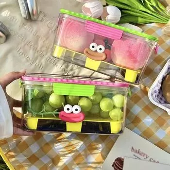 Герметичный контейнер для хранения продуктов, экономит место, сливная корзина с ручкой, ящик для хранения в холодильнике, кухня L зелёный