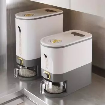 Герметичный контейнер для хранения риса 22 фунта влагонепроницаемый большой емкости дозатор риса с мерным стаканом для кухонных хлопьев зерновых