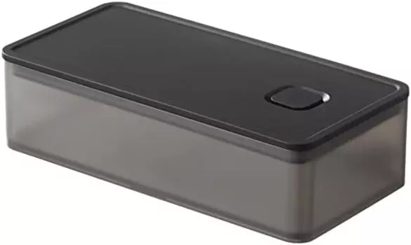 Герметичный контейнер для хранения Yamazaki 5523 с клапаном, широкий, черный, прибл.. 7,2 x 3,6 x 2,0 дюйма (18,4 х 9,2 х 5 см), Башня, Квадрат, Приправа, Чайный лист